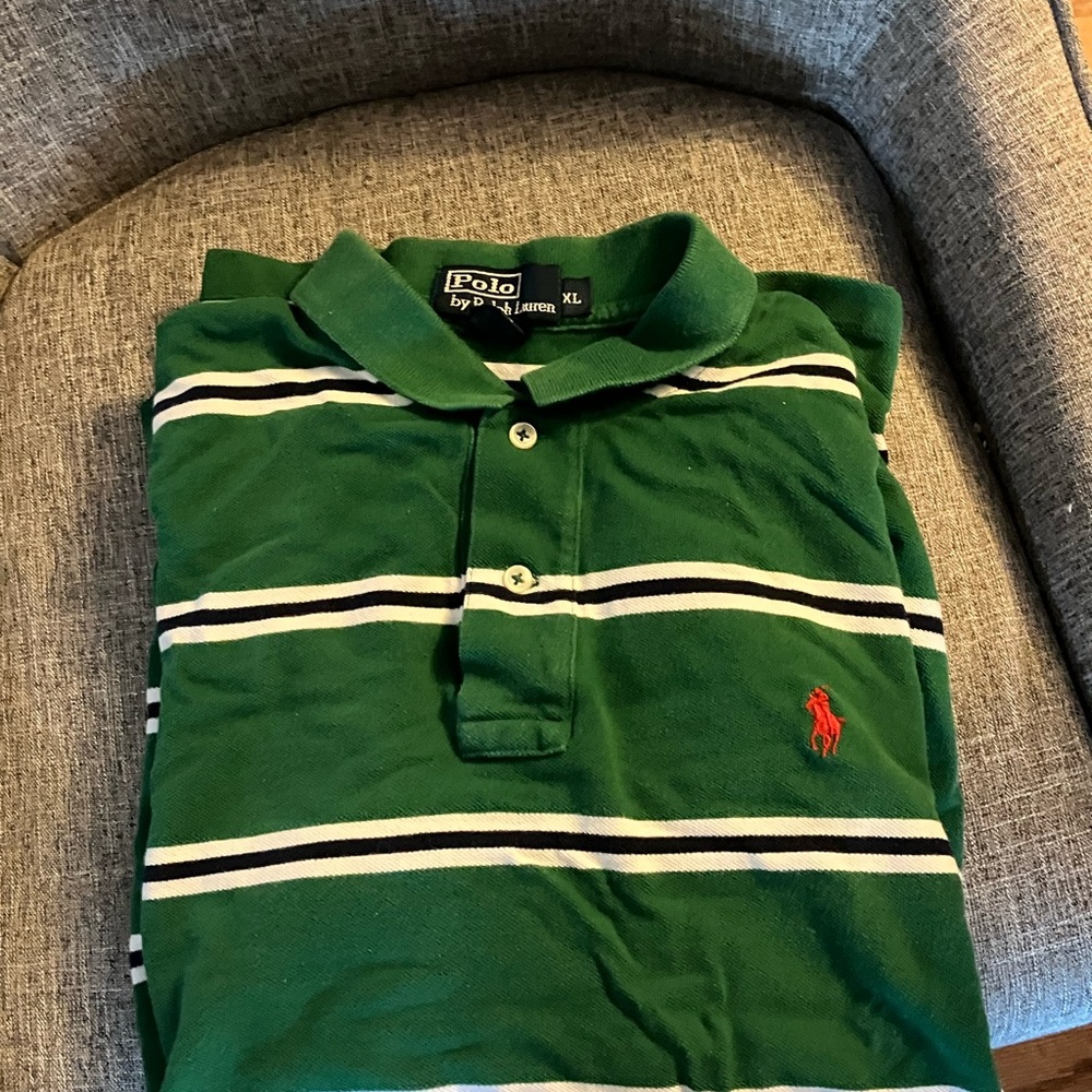 Polo by Ralph Lauren Green Striped Polo Shirt